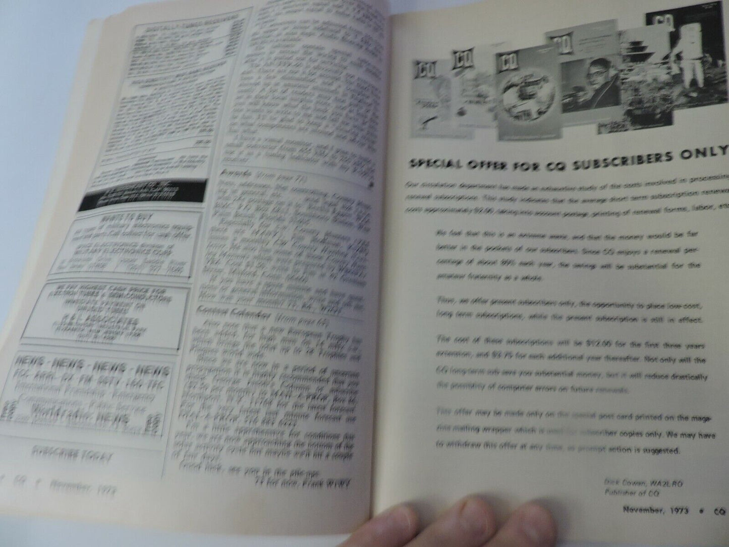 CQ; THE RADIO AMATEUR'S JOURNAL NOVEMBER 1973 --50TH ANNIV. OF 1ST TRANATALANTIC