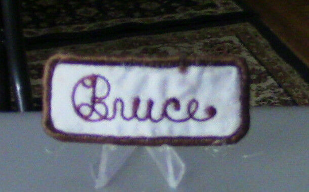 Uniform, Name Patch:BRUCE (White Background/Brown Outline)