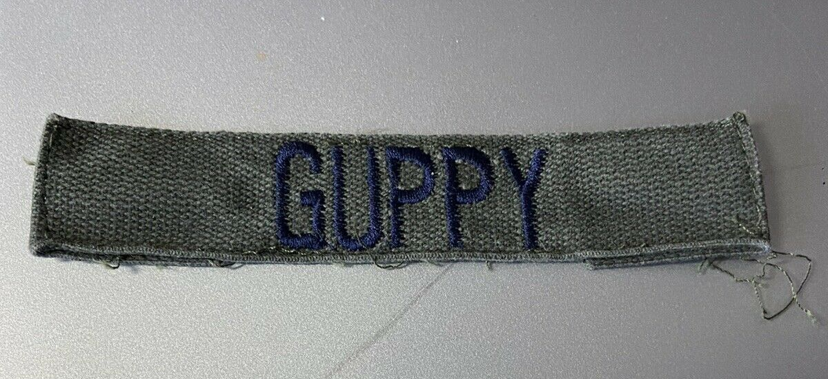 U.S. Air Force Name Patch: Cloth Green Uniform (Blue Letters) "GUPPY"