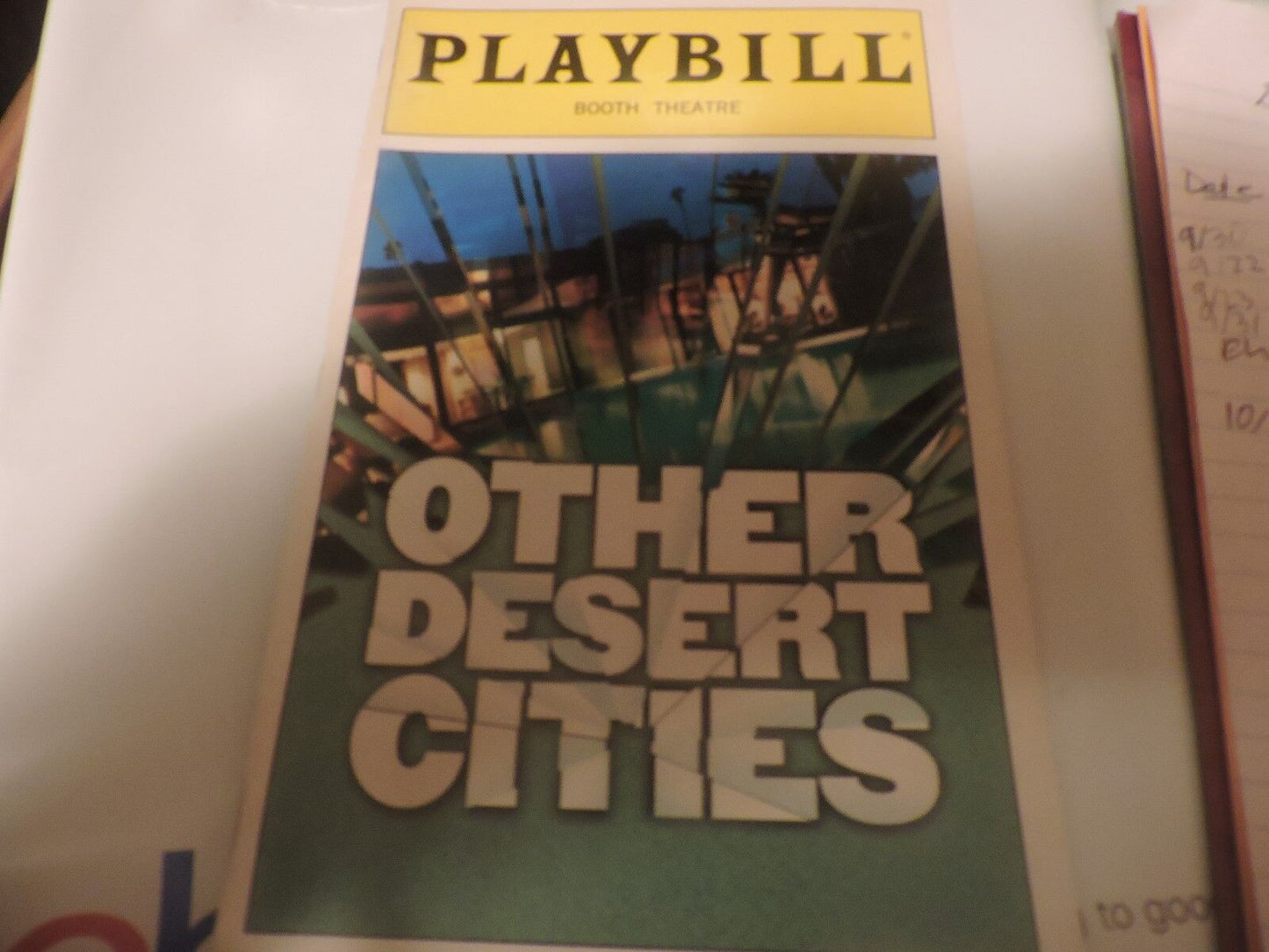 Playbill for Other Desert Cities at Booth Theatre