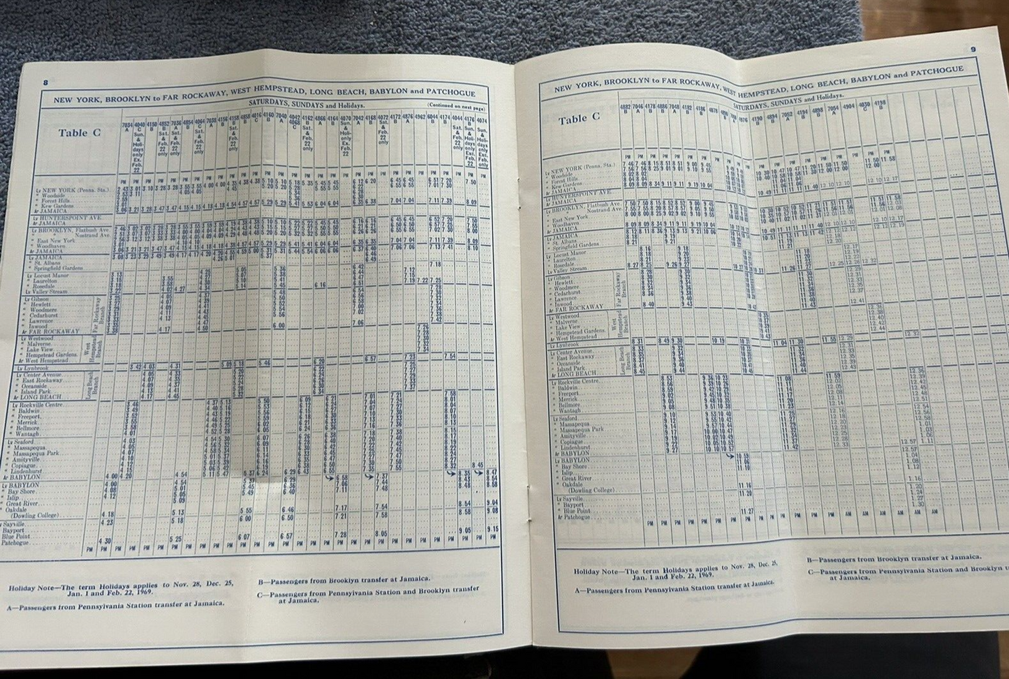 RAILROAD TIMETABLE: LONG ISLAND METROPOLITAN NOVEMBER 25, 1968