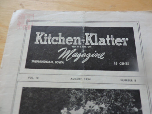 KITCHEN KLATTER AUGUST 1954 VOL. 19, NUMBER 8