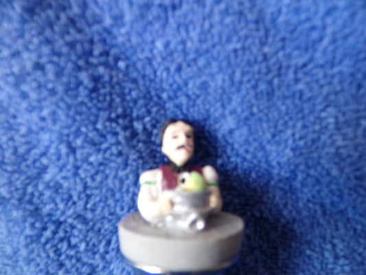 Ceramic Retro BARTENDER Cork Bottle Stopper W/ Base