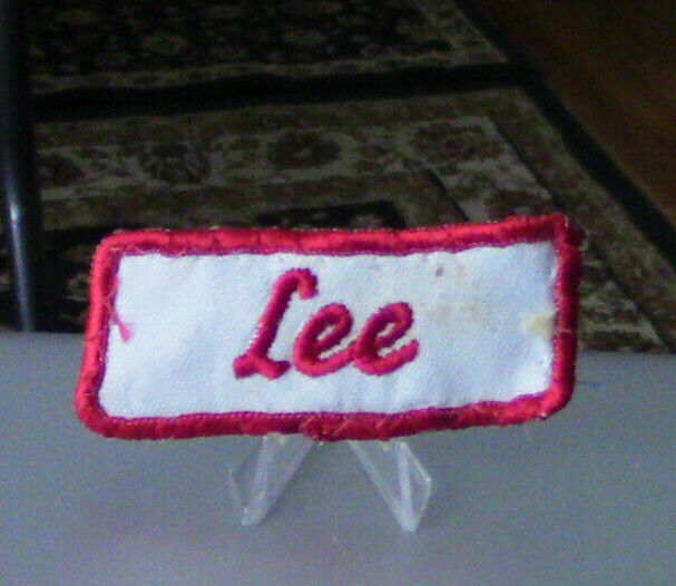 Uniform, Name Patch:LEE (White Background/Red Outline & Letters)