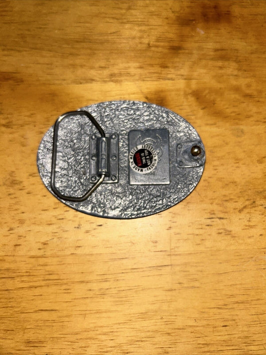 Pewter Belt Buckle: Floral Print Made in Mexican