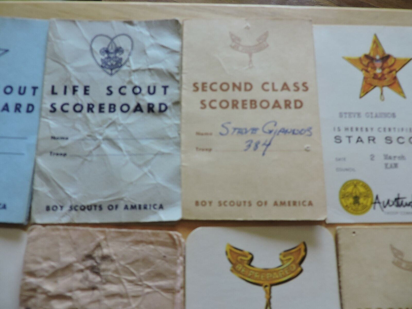 Boy Scout Memorabilia:  Advancement Cards From Between 1968-1973