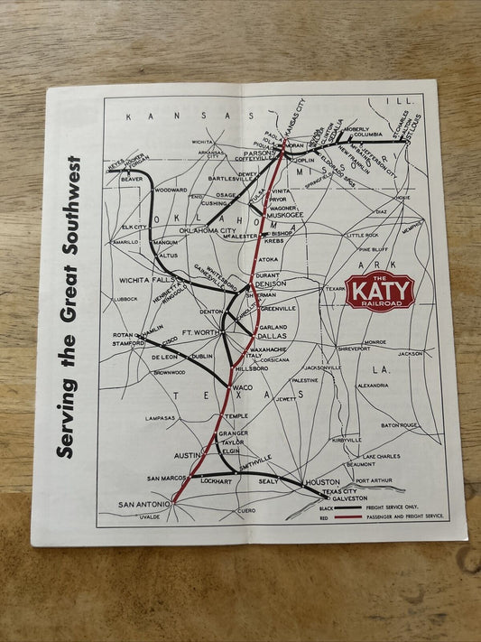 The Katy Railroad Time Table Sep 17 1961