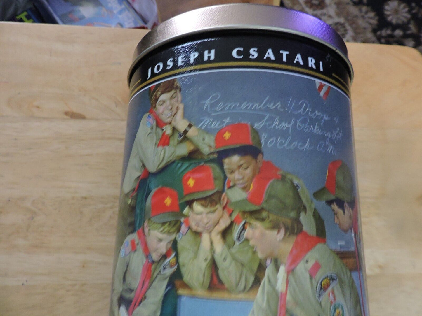 BOY SCOUT POPCORN "PATROL LEADER TIN" JOSEPH CSATARI (EMPTY)
