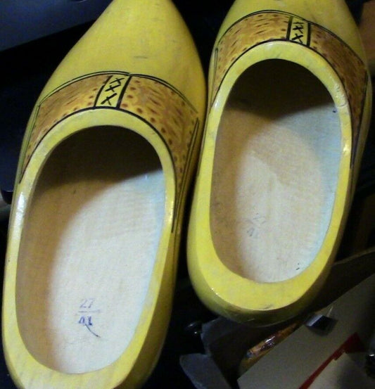 Hand Carved Wooden Shoes: Stamped 27/41
