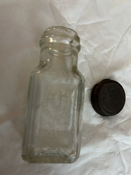 CLEAR VINTAGEBOTTLE WITH METAL SCREW ON CAP(EMPTY)