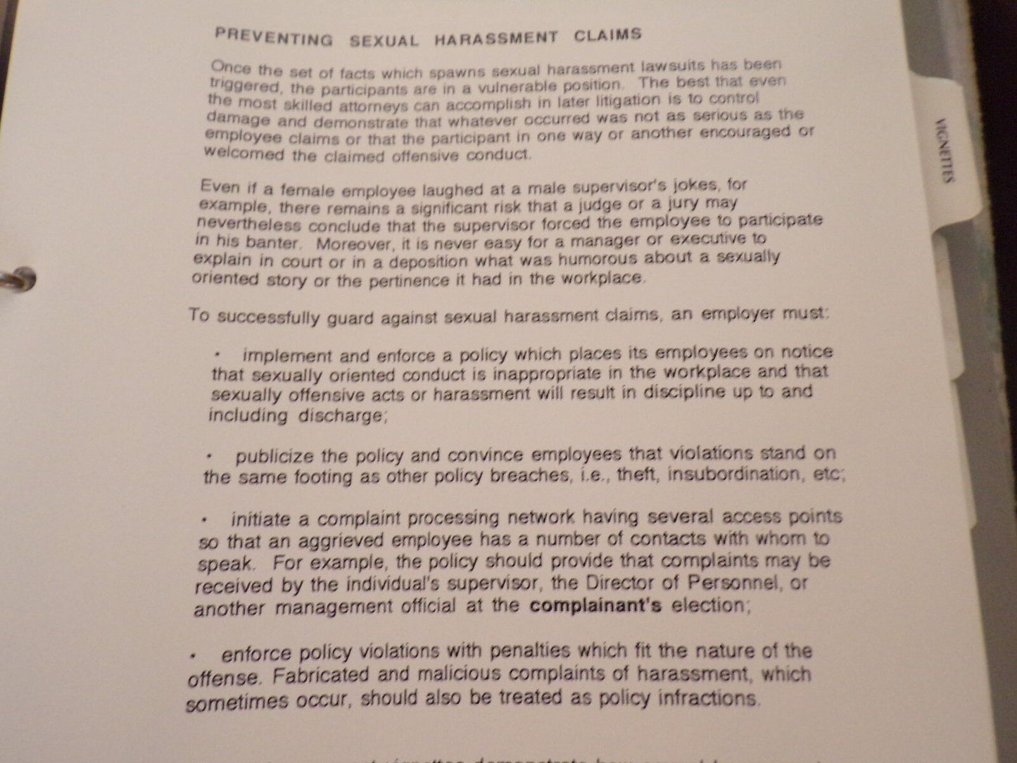 Civil Treatment for Managers and Employees: Trainer's Manual + Volume II.