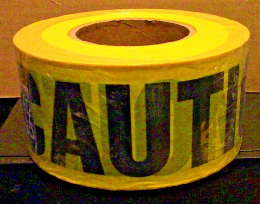 Yellow CAUTION Barricade Tape:  1000 Foot Roll, 2 Mil