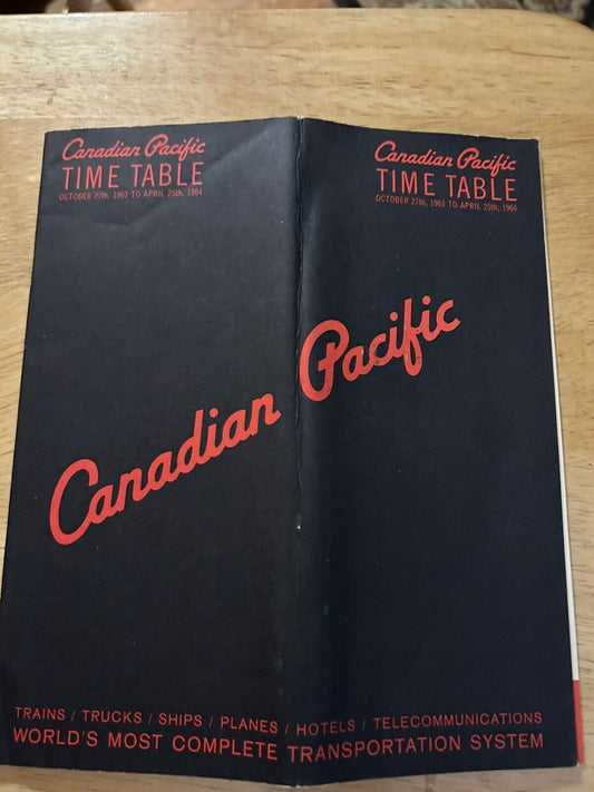 CANADIAN PACIFIC TIME TABLE OCTOBER 27, 1963-APRIL 25. 1964