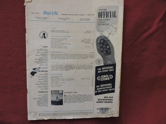 BOYS LIFE MAGAZINE August 1956 VINTAGE
