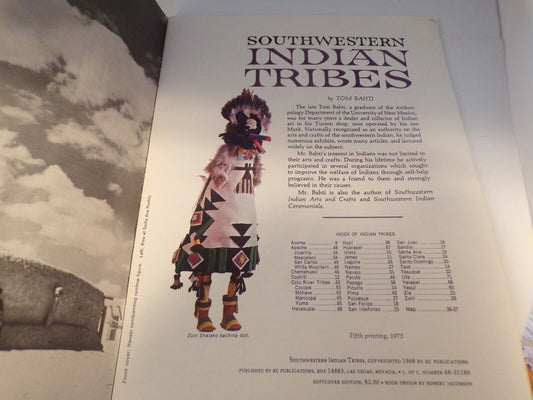 Southwestern Indian Tribes by Tom Bahti 1975 Paperback
