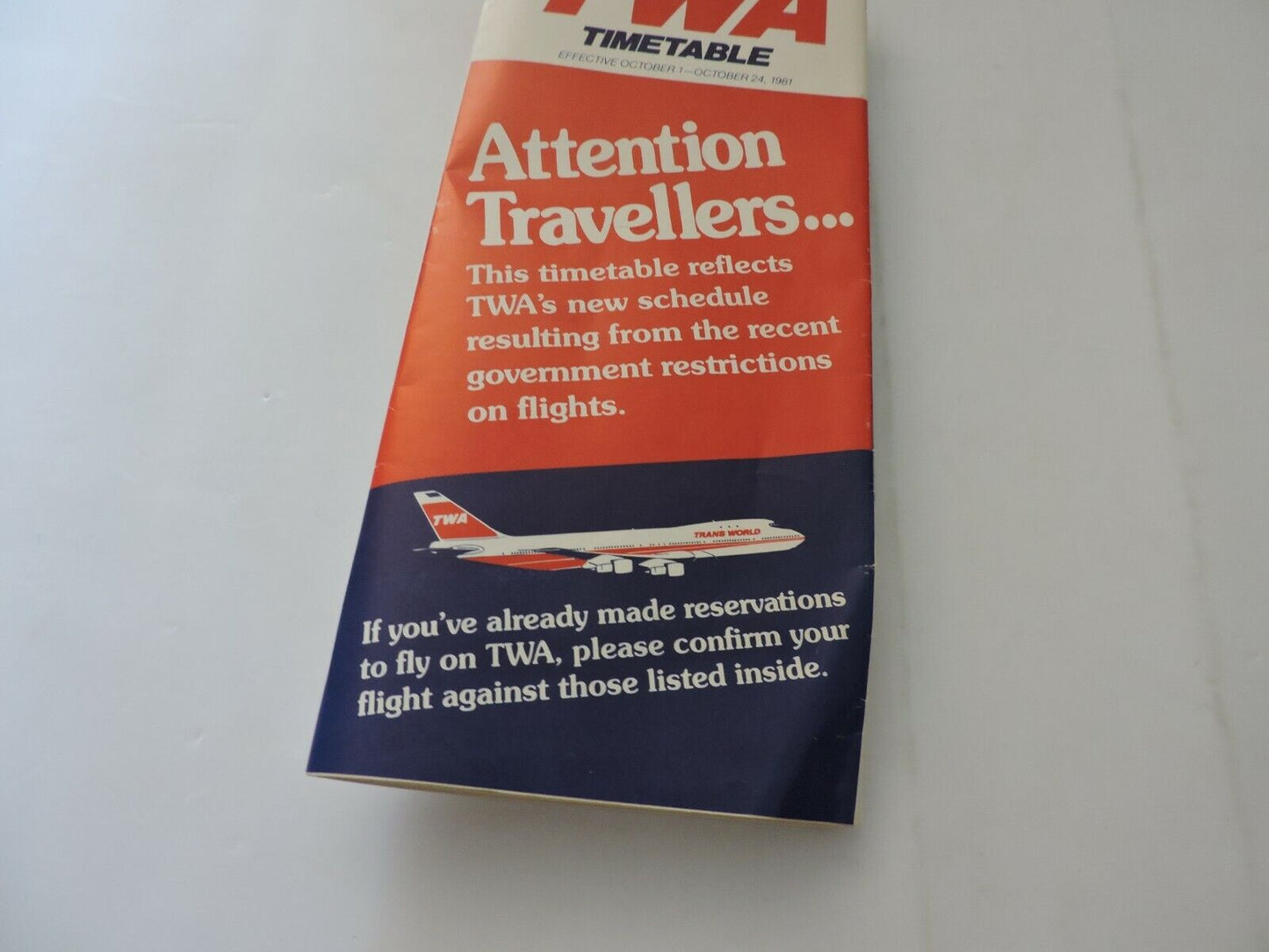 TRANS WORLD ROUTES--TWA OCTOBER 1- 24, 1981