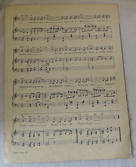 Sam's Song (The Happy Tune) Sheet Music for Piano and Voice