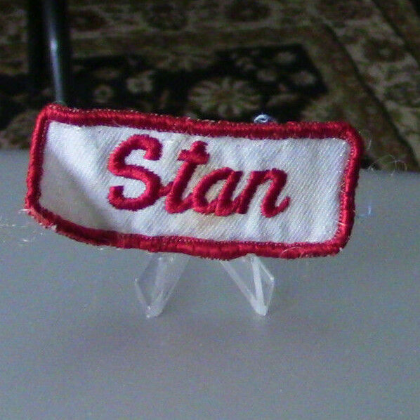 Uniform, Name Patch:STAN (White Background/Red Outline & Letters)