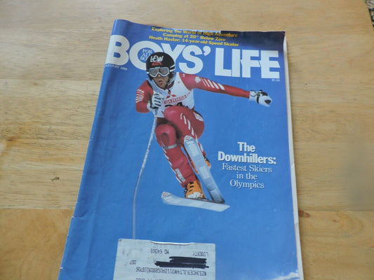 BOYS' LIFE MAGAZINE--JANUARY 1988--THE DOWNHILLERS: FASTEST SKIERS