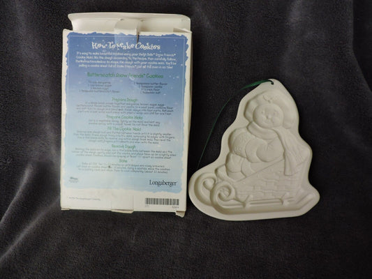 1998 Longaberger Pottery Snow Friends Cookie Mold Series - Sleigh Belle - NIB!
