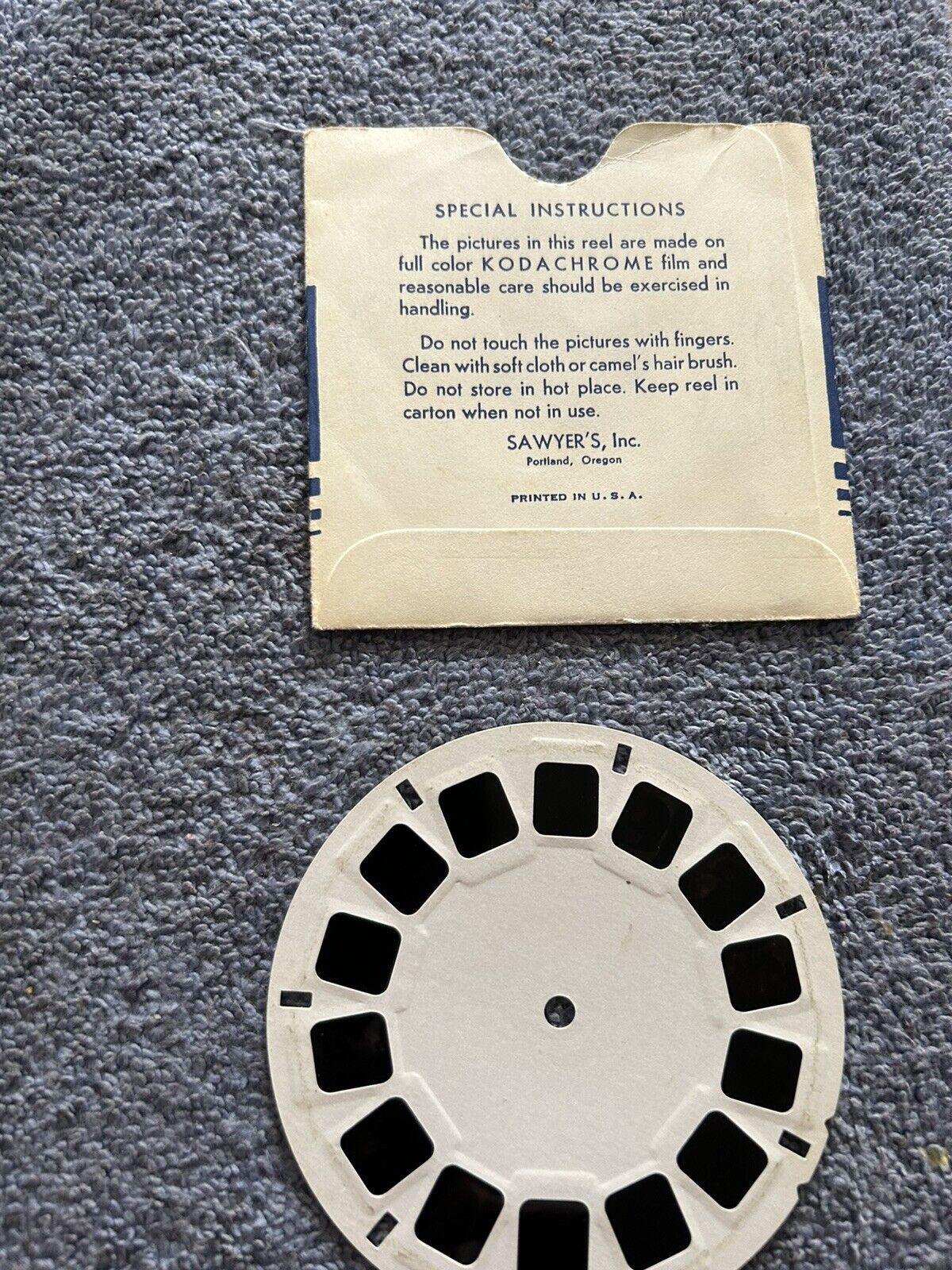 VIEW MASTER 3D REELS--WILD ANIMALS 0F INDIA -ONE REEL--OPENED