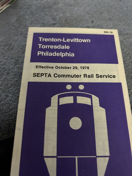 TIMETABLE: TRENTON-LEVITTOWN TORRESDALE PHILADELPHIA SEPTA COMMUTER 1978