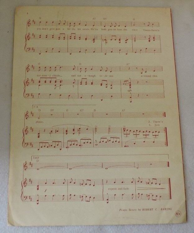 "Not Enough Indians" Sheet Music By Baker Knight Piano 1968