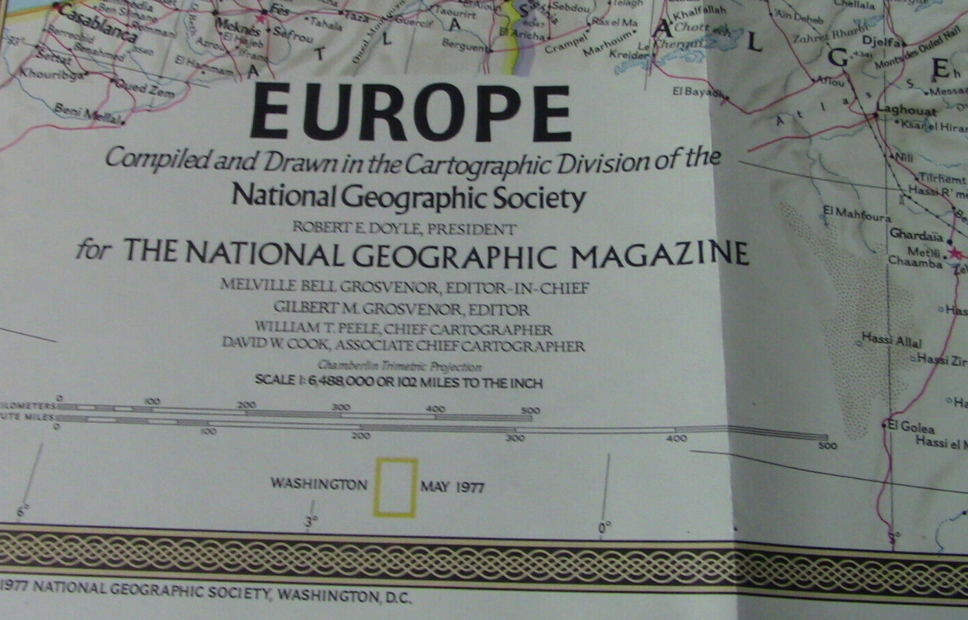 The National Geographic Magazine Map of Europe & Celtic Europe 1977