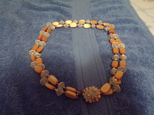 Beaded Tan Necklace (21")