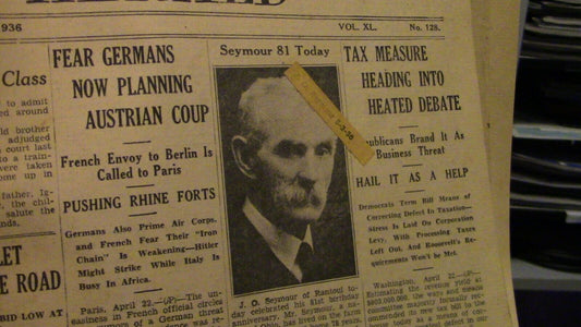 Vintage Ottawa Herald April 22 1936, No.128 (Germans Planning Austrian Coup)