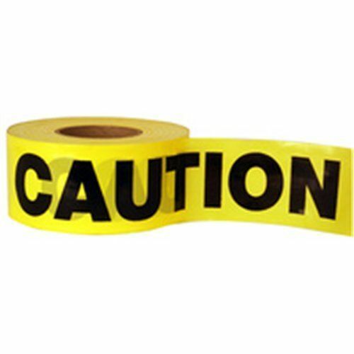 Yellow CAUTION Barricade Tape:  1000 Foot Roll, 2 Mil