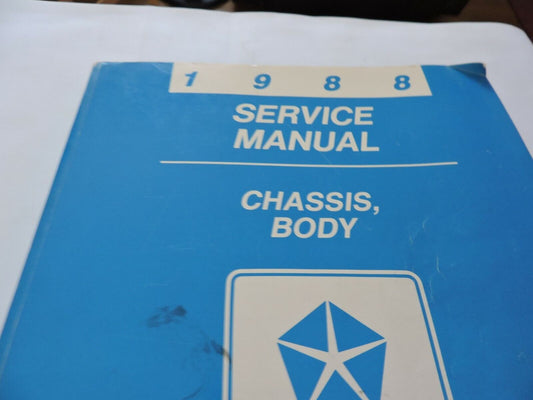 SERVICE MANUAL: 1988 CHRYSLER CHASSIS, BODY FRONT WHEEL DRIVE VAN/WAGON