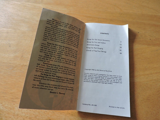 Vintage Girl Scout Pocket Songbook 1956