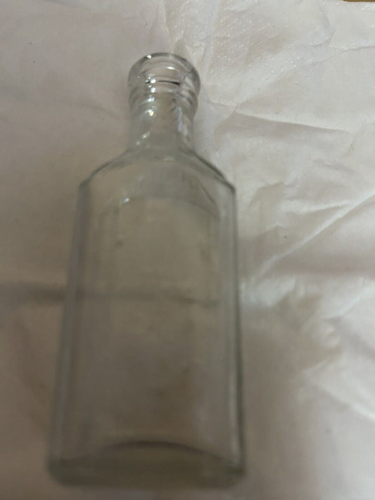CLEAR VINTAGE MEDICINE BOTTLE (EMPTY) 3.5X1.25X.75 INCHES