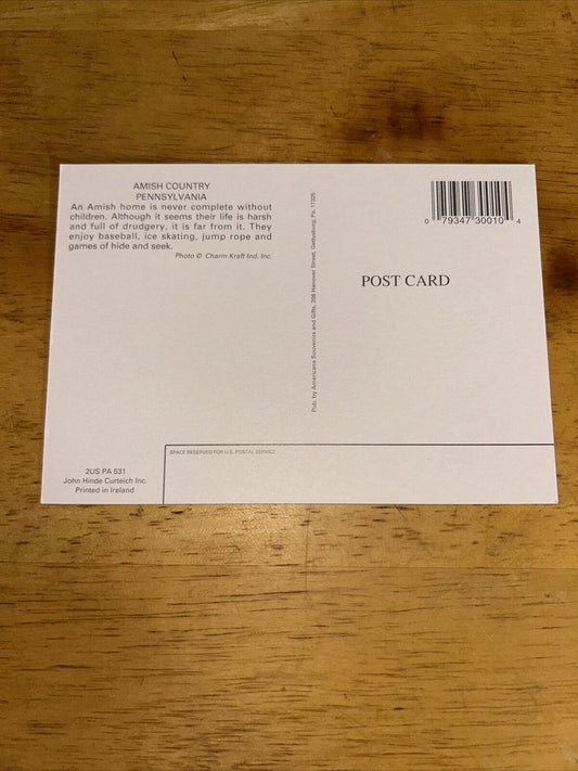 Postcard Unposted: Amish Country Pennsylvania: Children