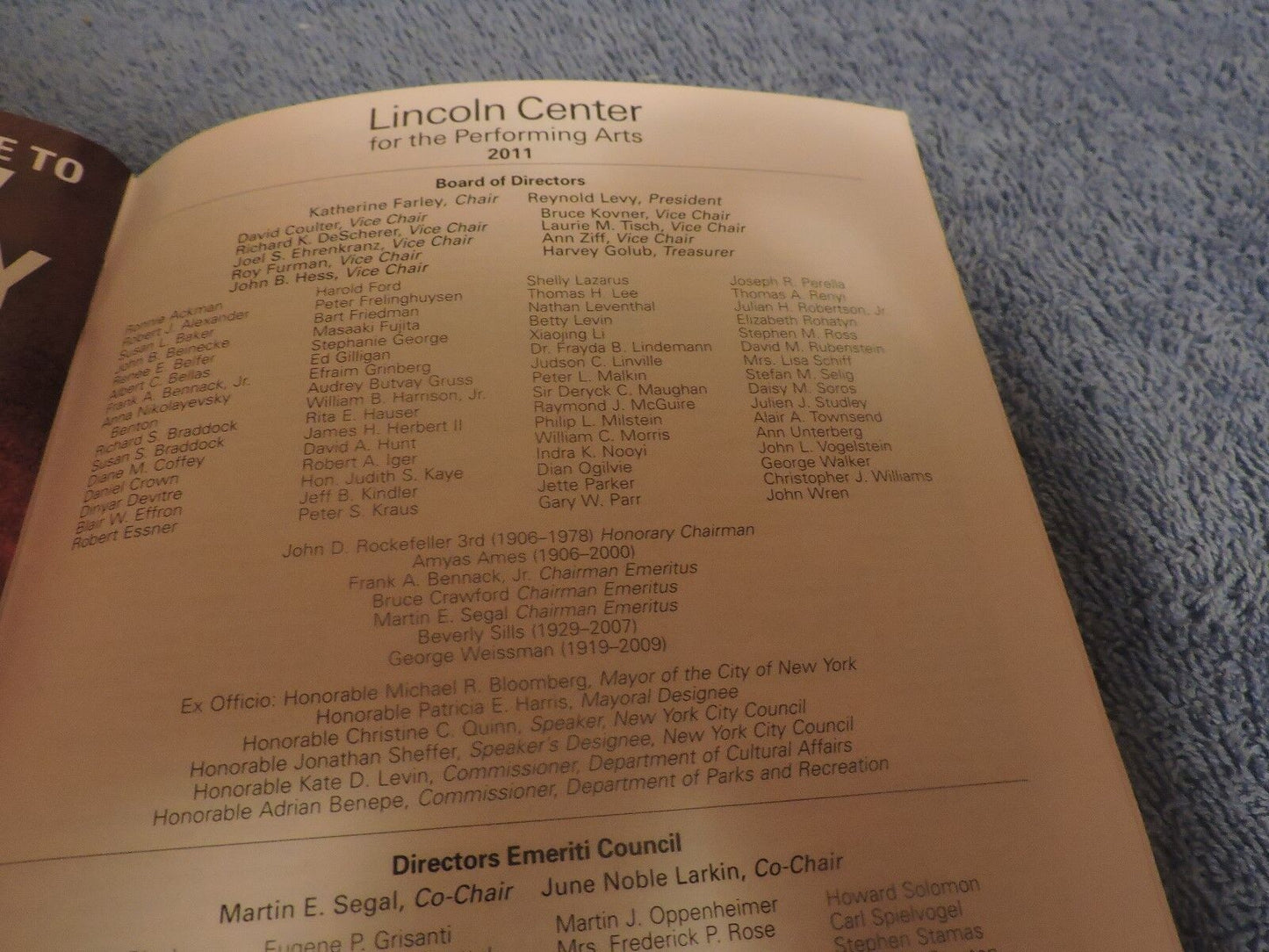 Playbill for Warhorse at Lincoln Center Theatre