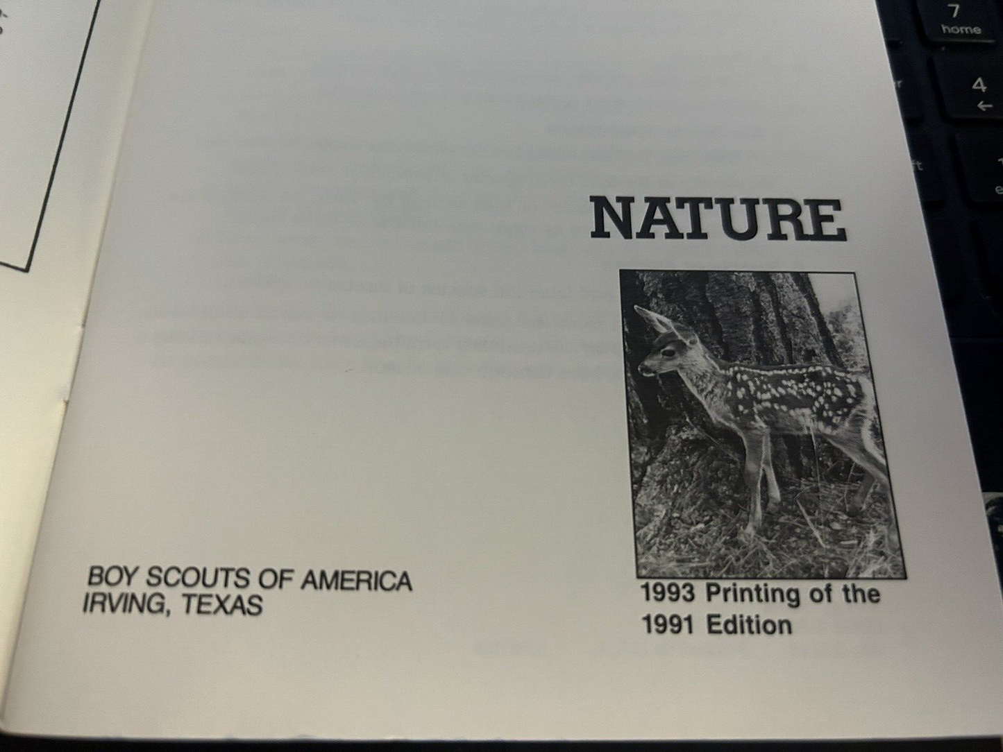BOY SCOUTS OF AMERICA NATURE MERIT BADGE BOOK  1993