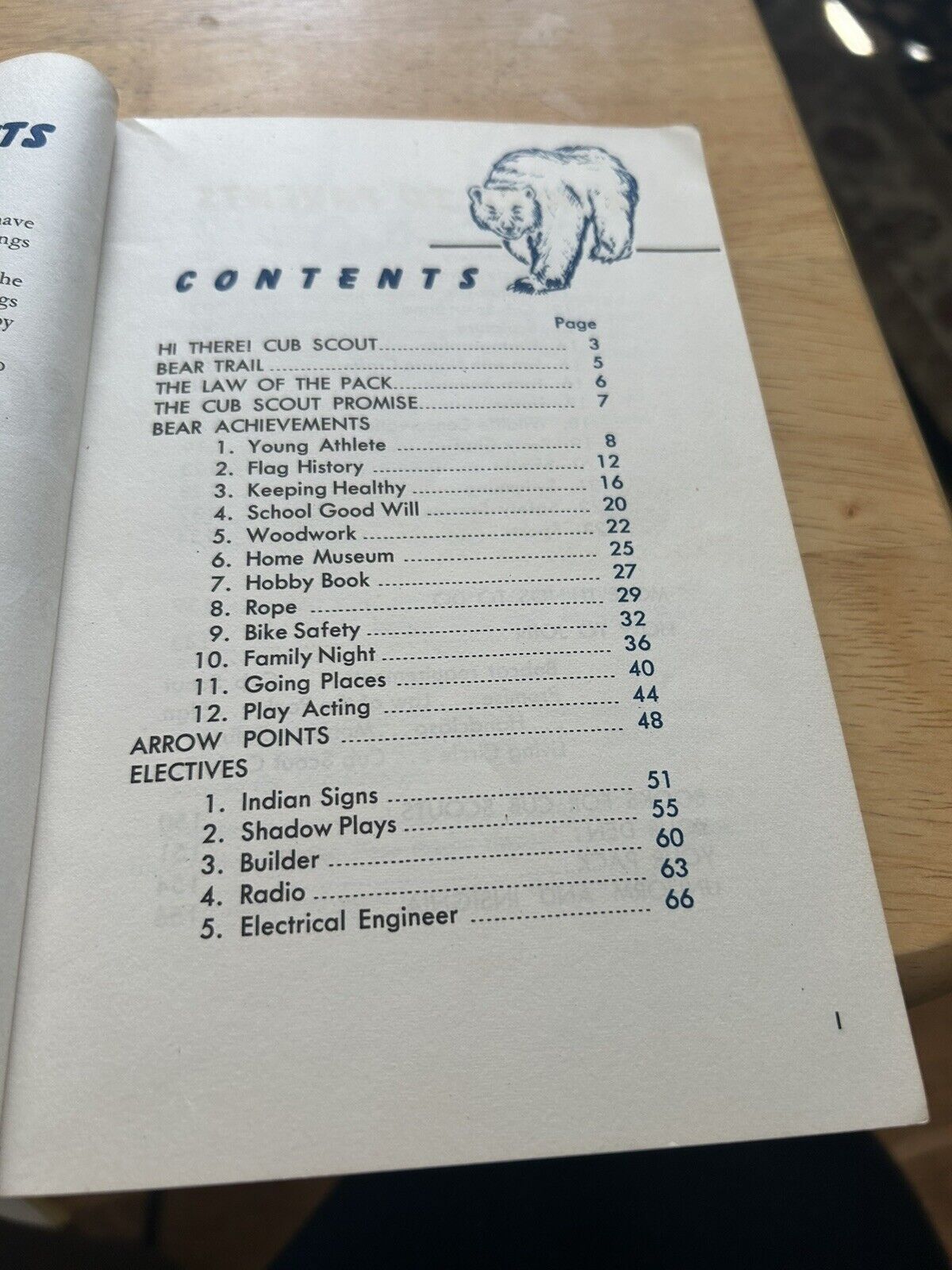 BEAR CUB SCOUT BOOK 1954 (previously owned and used)
