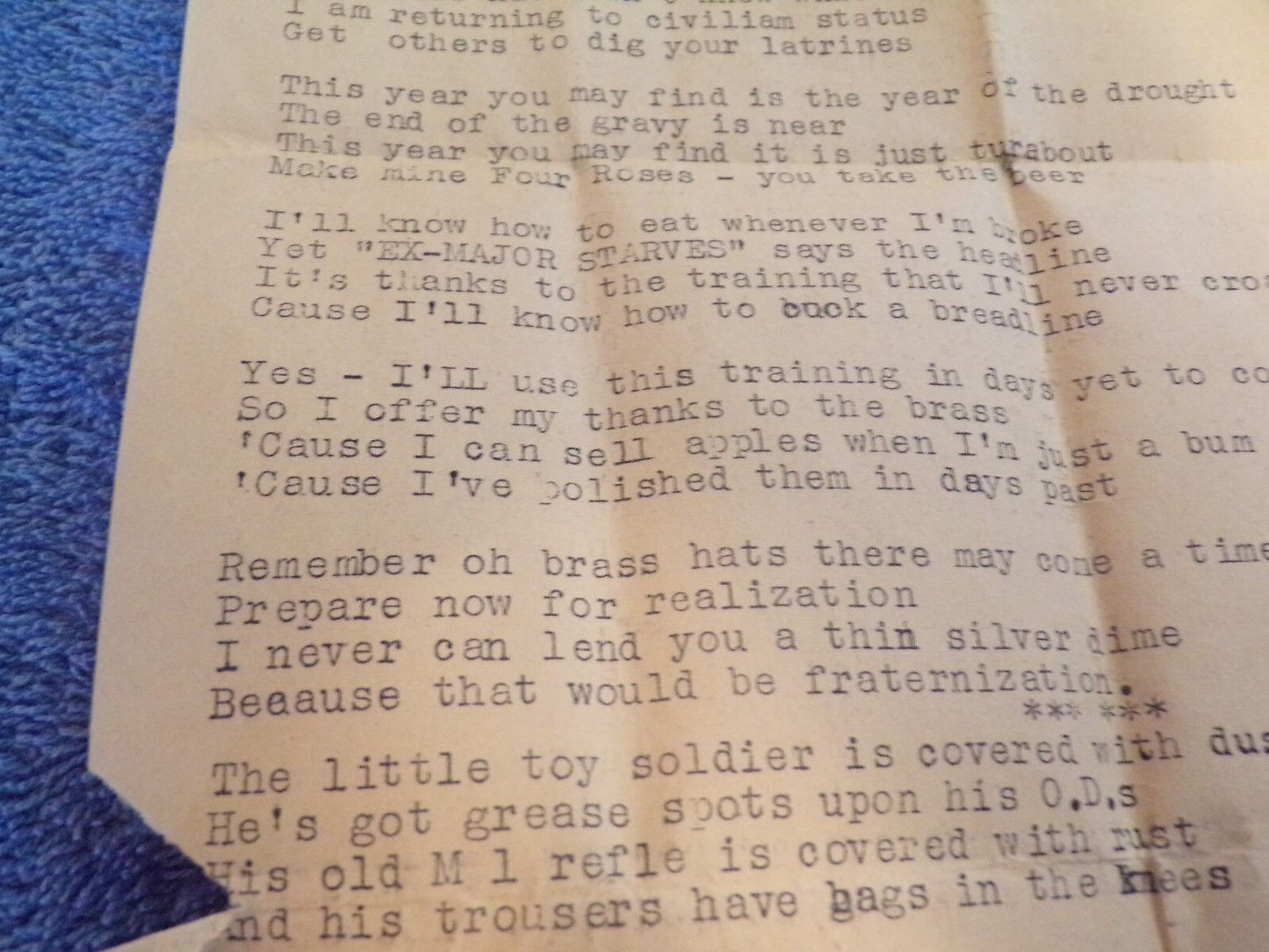 Unpublished Poem WWII "Goodbye 1945" Author: Major Joshua Taylor
