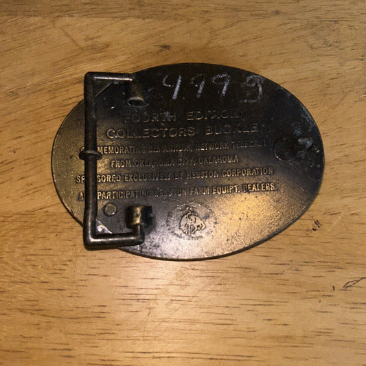Vintage '78 National Finals Rodeo Hesston Belt Buckle (Brass)