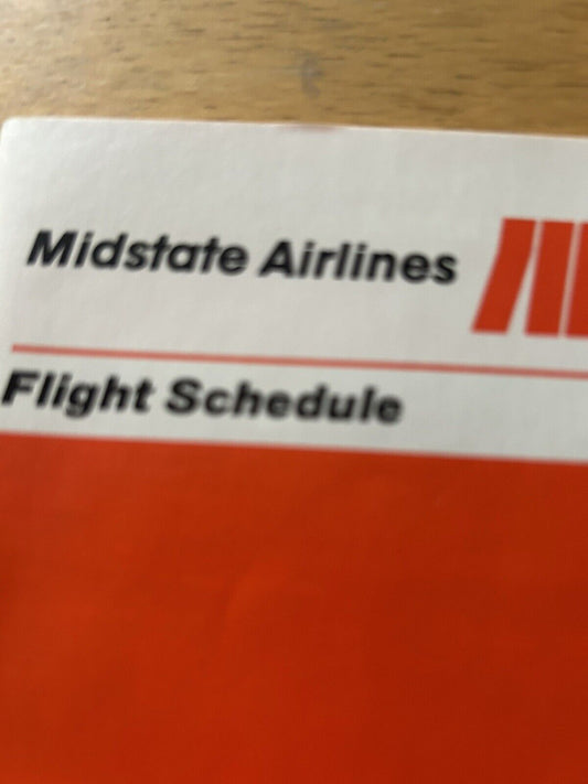 MIDSTATE AIRLINES FLIGHT SCHEDULE JANUARY 1, 1982
