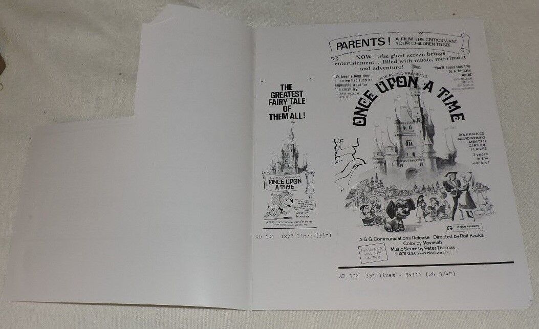 Movie Memorabilia: "Once Upon a Time" Advertising Supplement