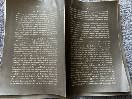 1937 AGREEMENT BETWEEN PULLMAN CO. & THE ATCHISON, TOPEKA, & SANTE FE RAILWAY CO