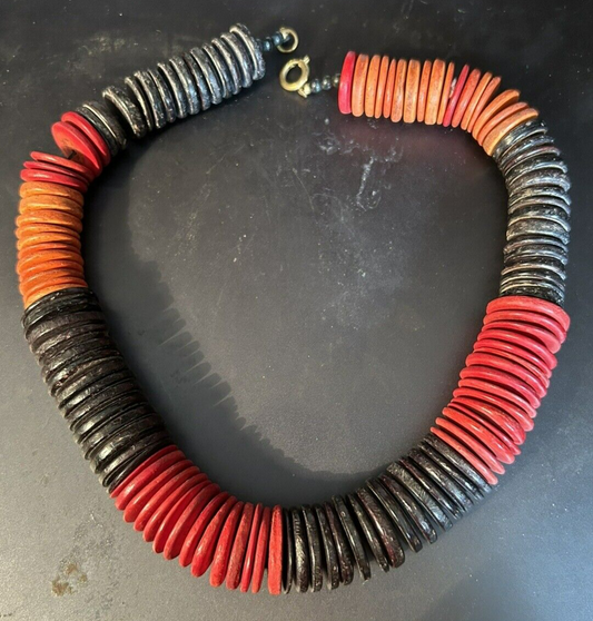 Beautiful 15" long Necklace (wood beads)
