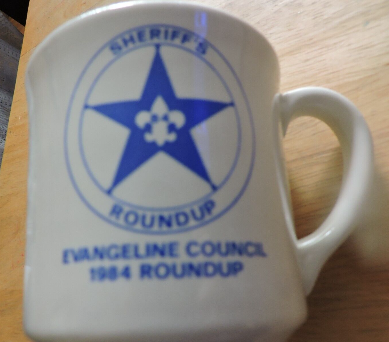 BOY SCOUT "SHERIFF'S ROUNDUP" 1984 EVANGELINE COUNCIL COFFEE MUG