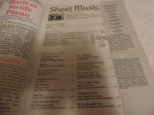 Sheet Music Magazine July 1990 Standard Piano Edition