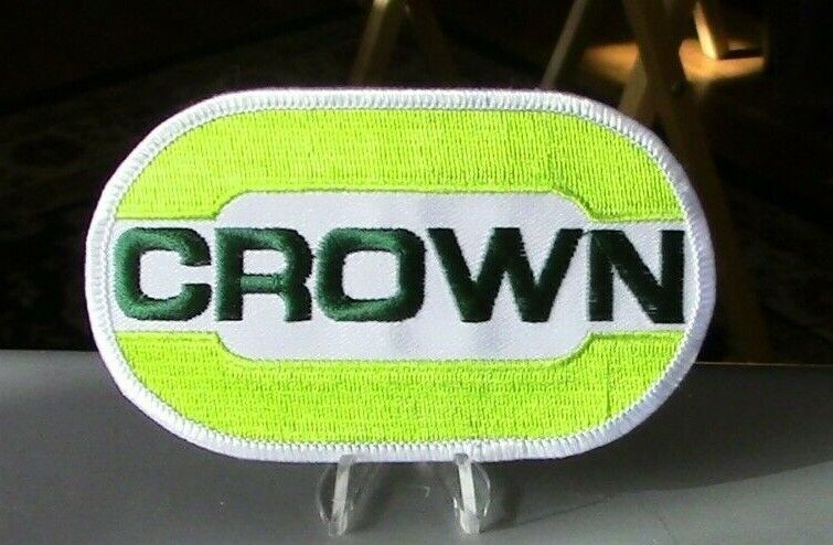 Crown-Green Letters on White Background Patch