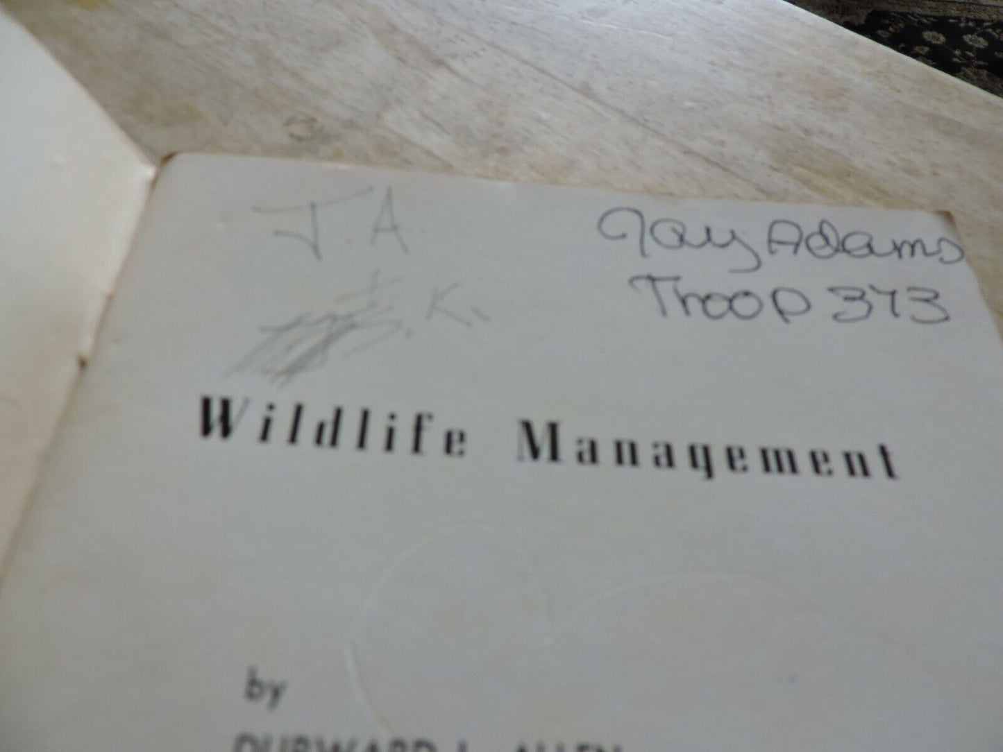 BOY SCOUT MERIT BADGE BOOK: WILDLIFE MANAGEMENT  1952