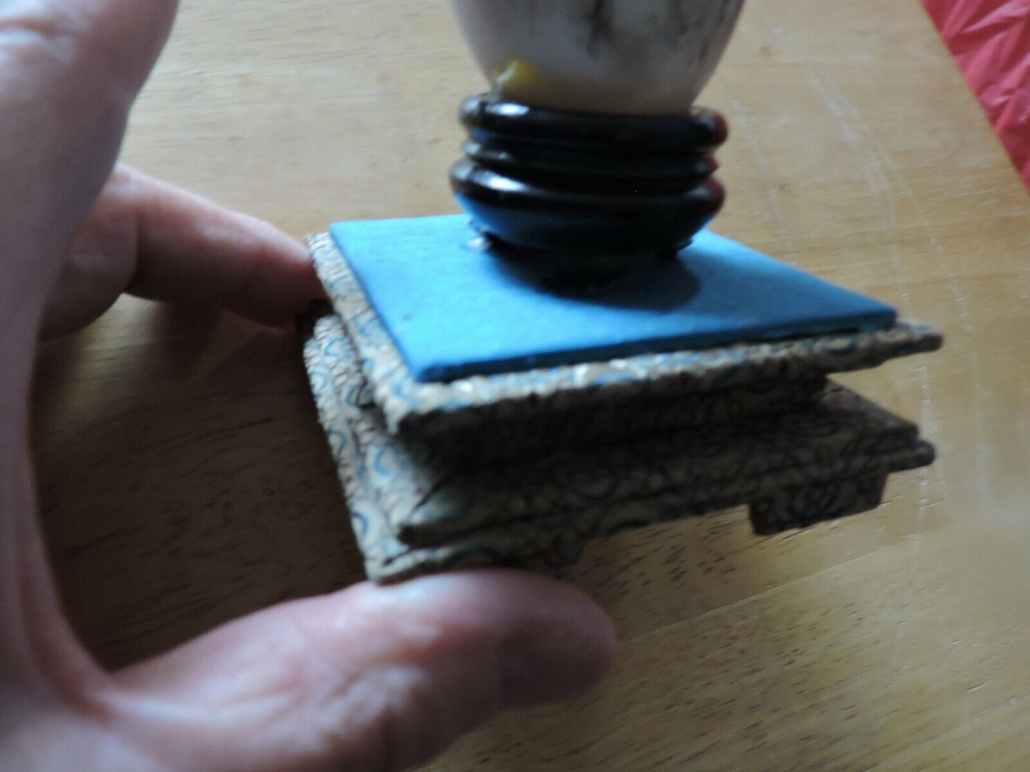 PAINTED EGG IN GLASS CASE