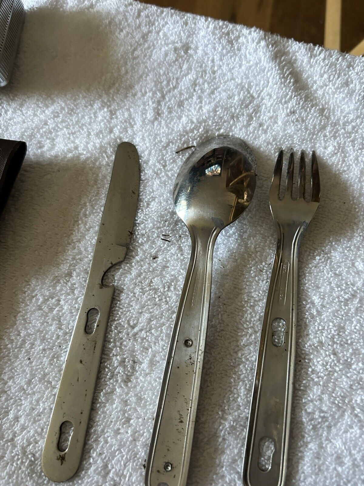 BOY SCOUT STERLING SILVER 3 PIECE FULL SIZE UTENSIL SET WITH CASE (7 INCH)